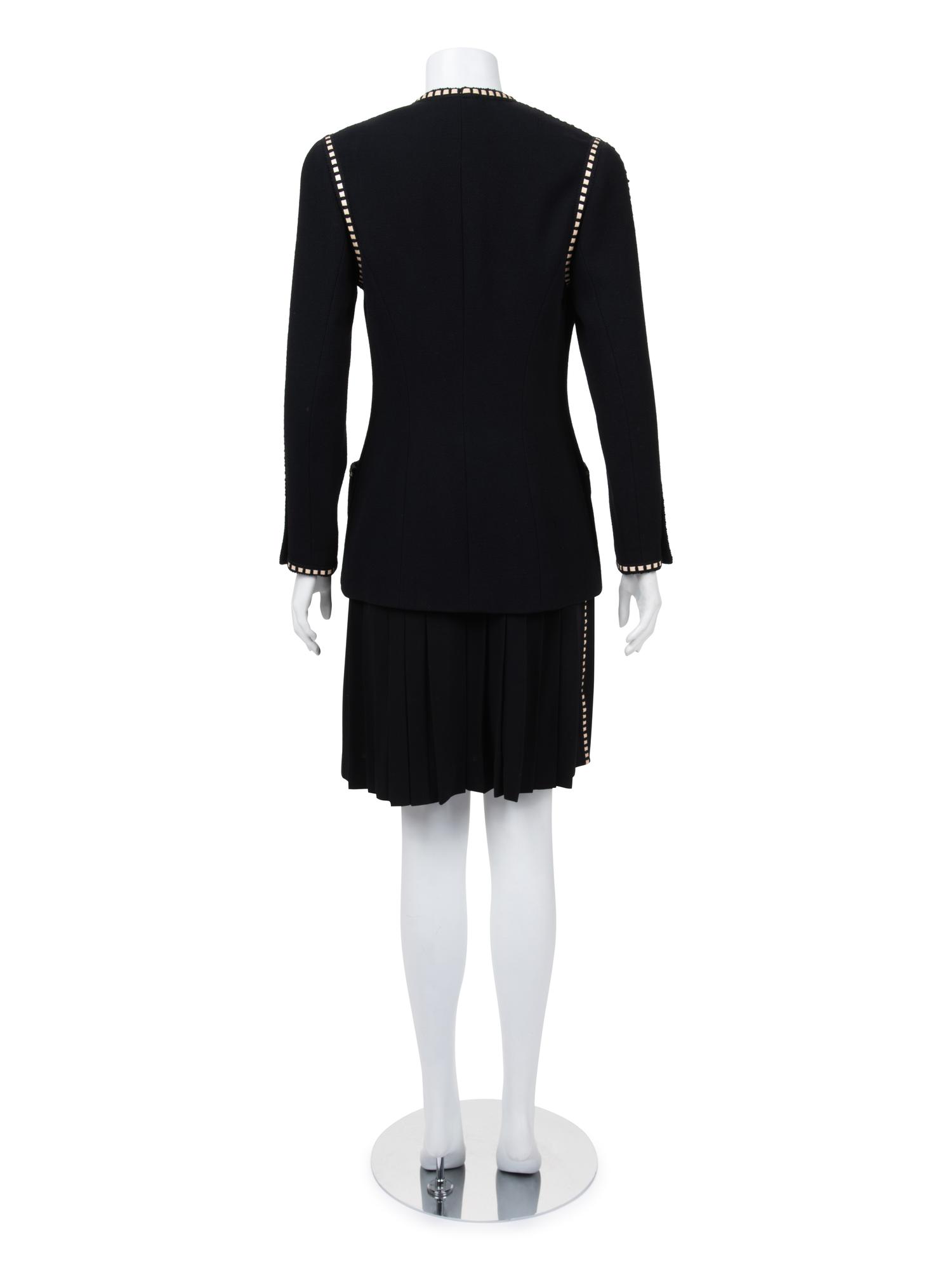 Chanel Wool Two-Piece Skirt Suit with Ribbon Trim, Spring 1992