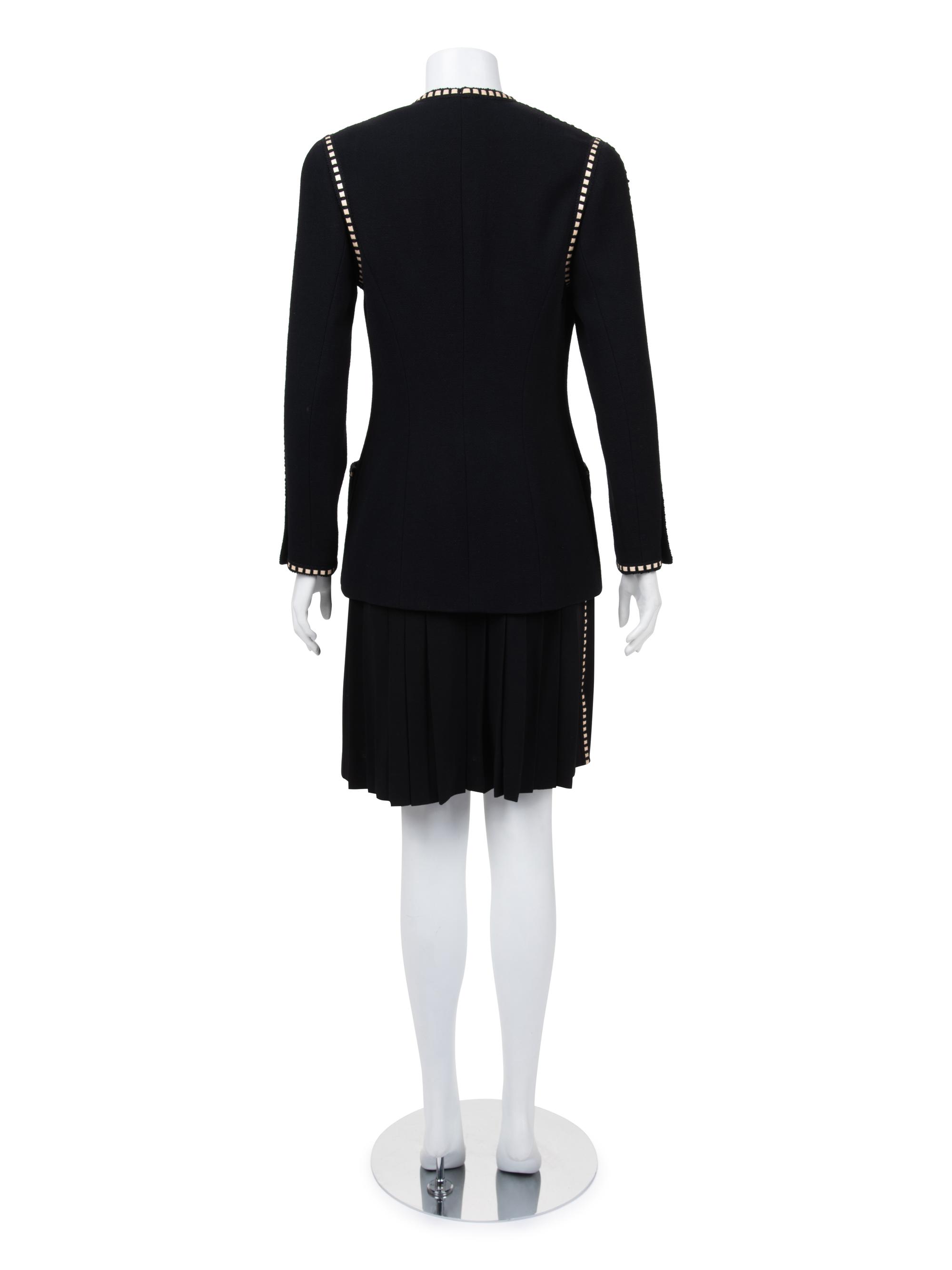 Chanel Wool Two-Piece Skirt Suit with Ribbon Trim, Spring 1992
