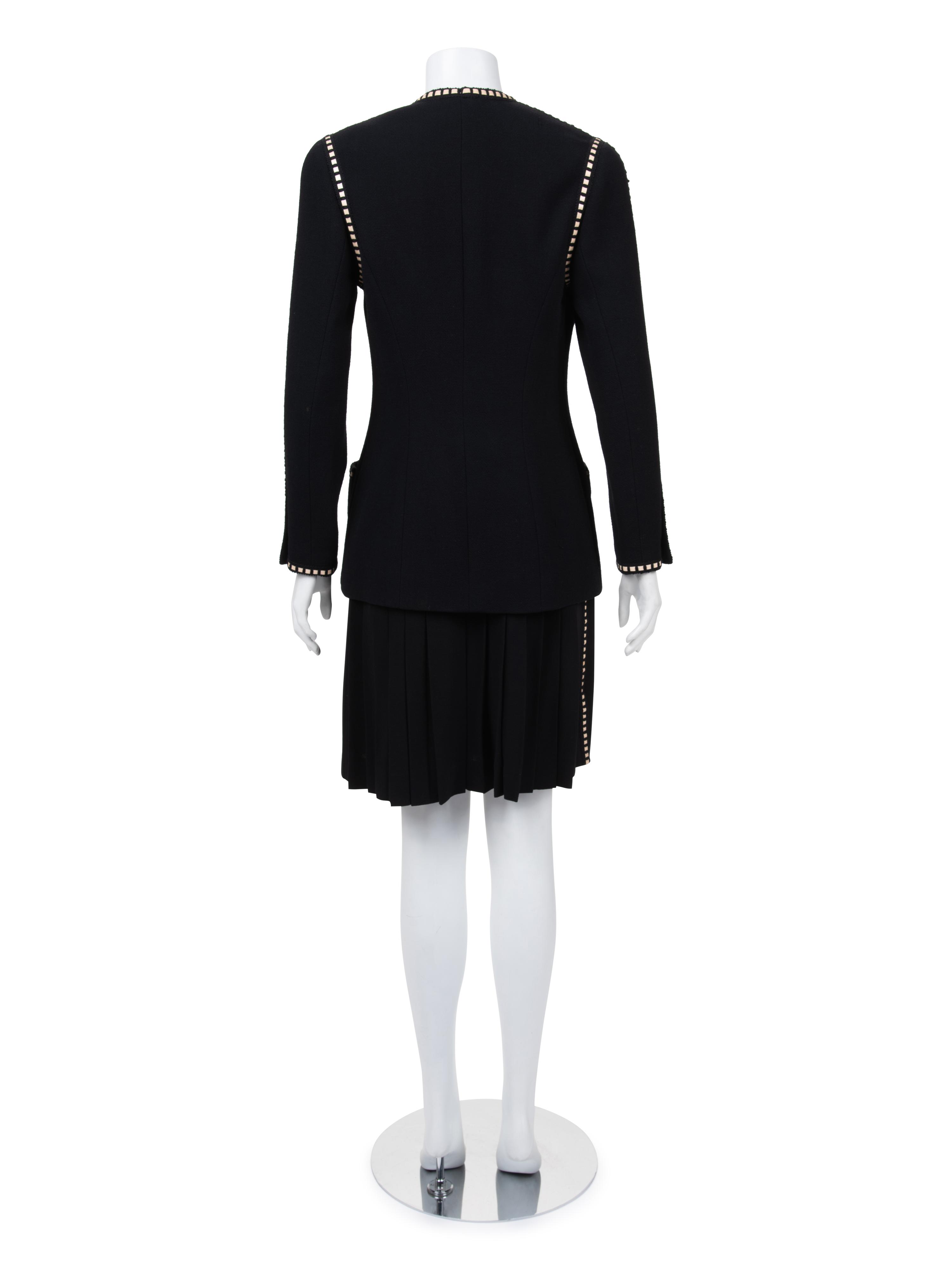 Chanel Wool Two-Piece Skirt Suit with Ribbon Trim, Spring 1992