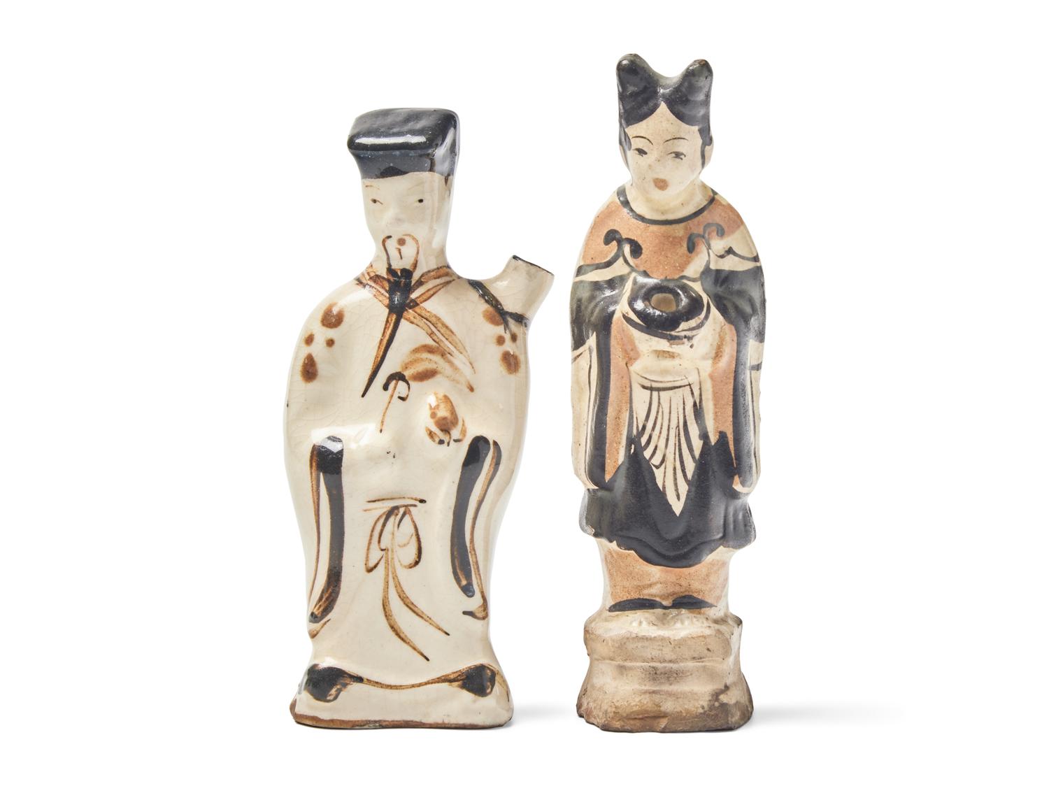 Two Chinese Cizhou Painted Stoneware Figures