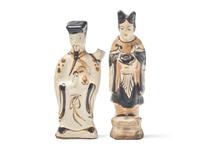 Two Chinese Cizhou Painted Stoneware Figures