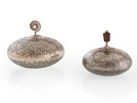 Lidded Silver Seed Jars