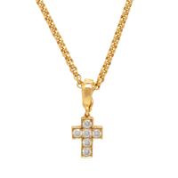 Cartier, Diamond and Yellow Gold Cross Pendant with a Chopard Yellow Gold Chain