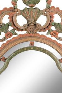 An Italian Polychrome Decorated Mirror