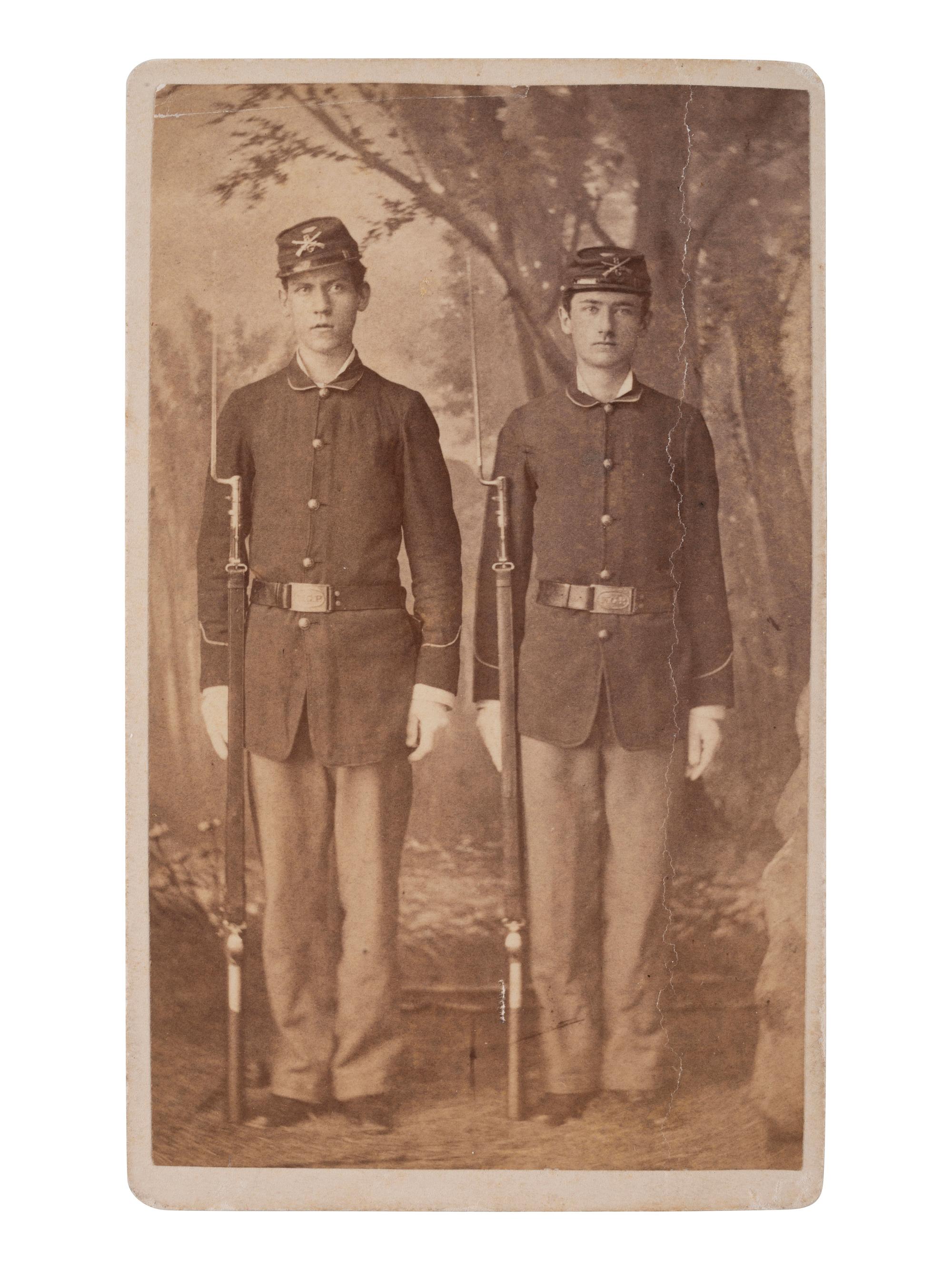 CHOATE, John N. (1848-1902), photog. CDV of two identified Indian Wars era soldiers. Carlisle, PA.
