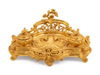 A Louis XV Style Gilt Bronze Encrier