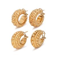 COLLECTION OF YELLOW GOLD HOOP EARCLIPS