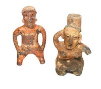 Colima Standing Figure with Hat Height 8 1/2 x width 5 x depth 2 inches
