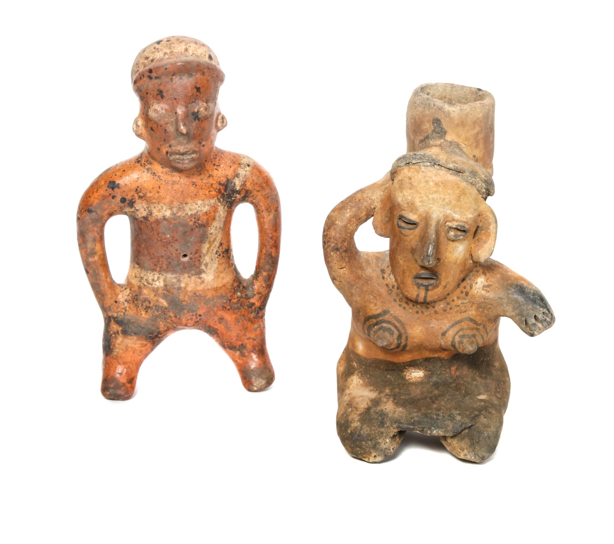 Colima Standing Figure with Hat Height 8 1/2 x width 5 x depth 2 inches
