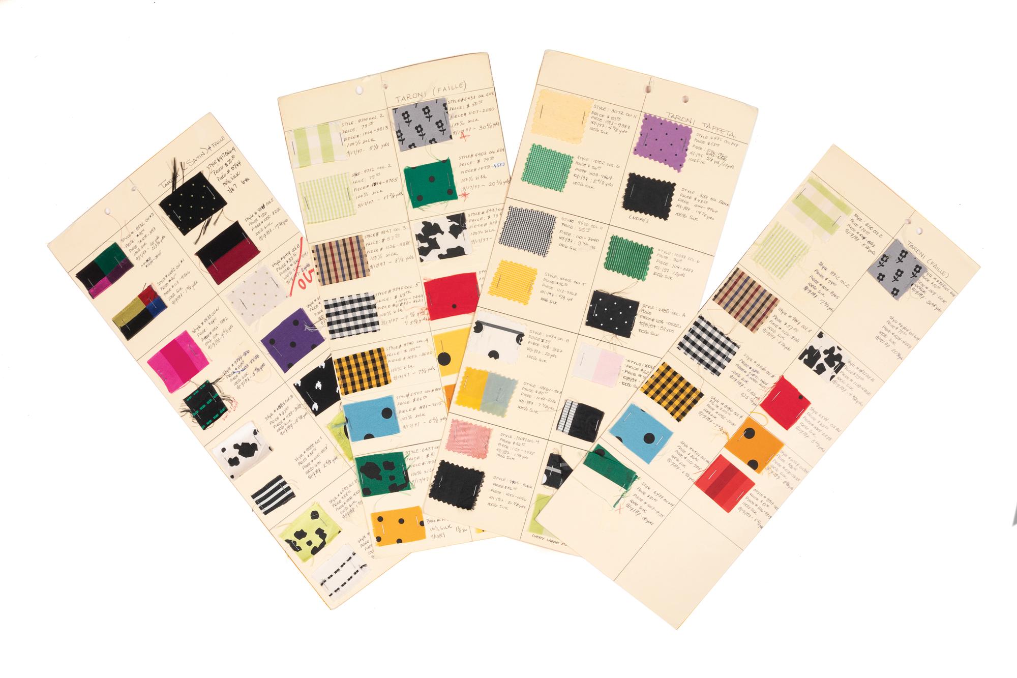Collection of Fabric Swatch Production Cards, 1990-2000s