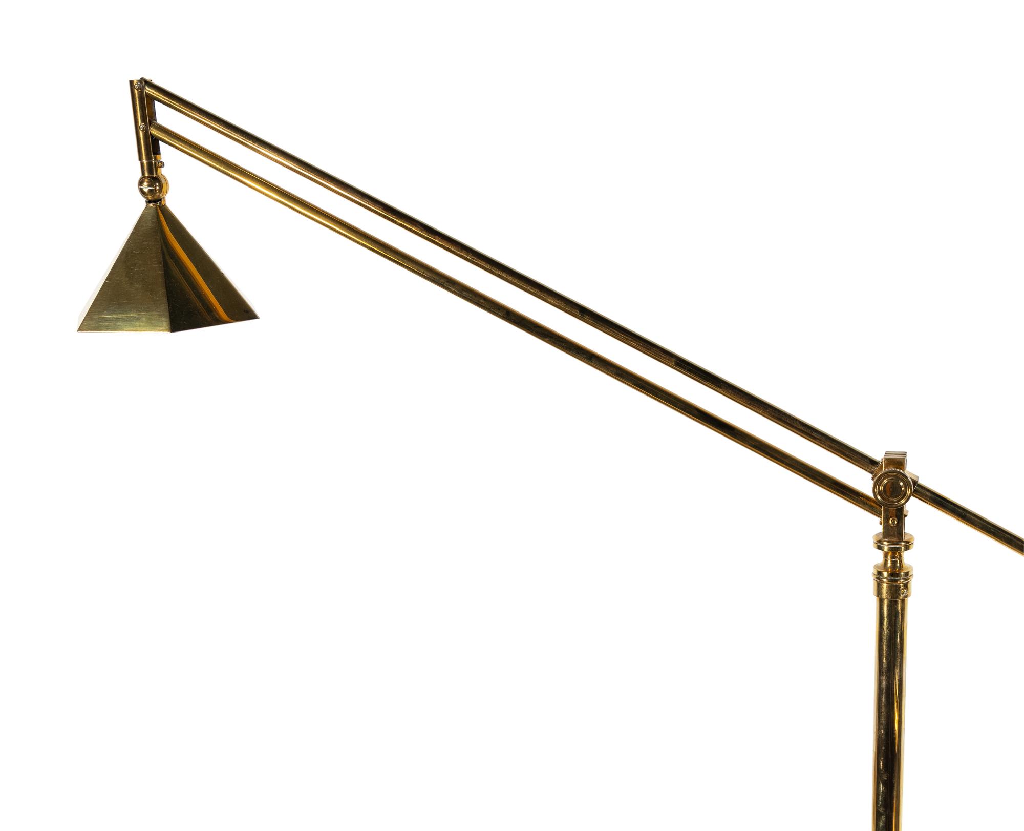 A Pair of Contemporary Brass Counter-Balance Reading Lamps