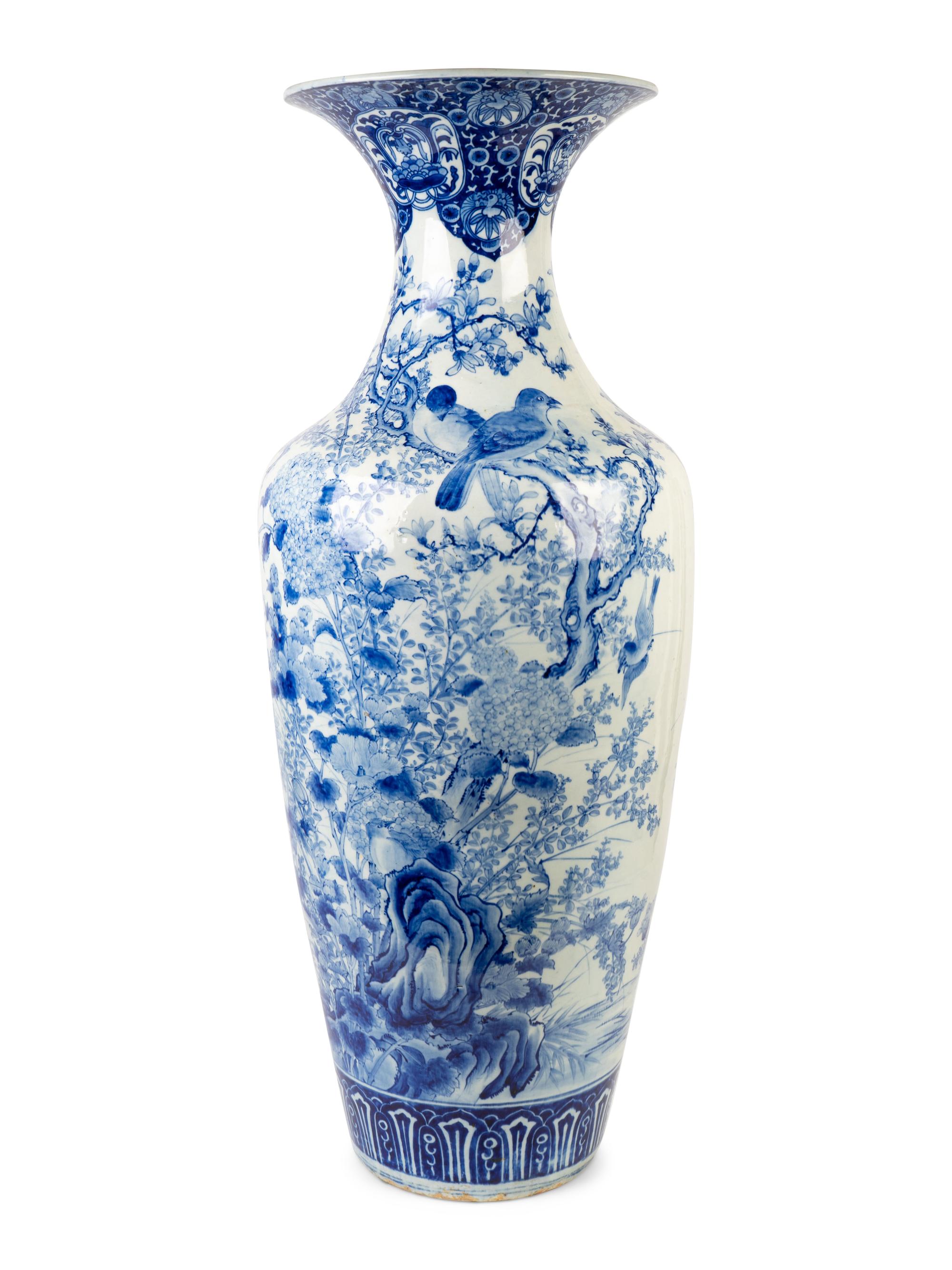 A Japanese Transfer-Printed and Painted Porcelain Large Vase — 20TH CENTURY