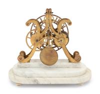 A Brass Skeleton Clock
