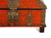 An Indian Painted Wood Table Casket
