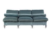 A Custom Velvet-Upholstered Three-Seat Banquette