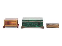 A Group of Three Continental Hardstone Boxes