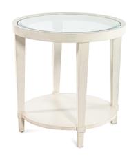 A Contemporary White-Painted Glass-Top Side Table