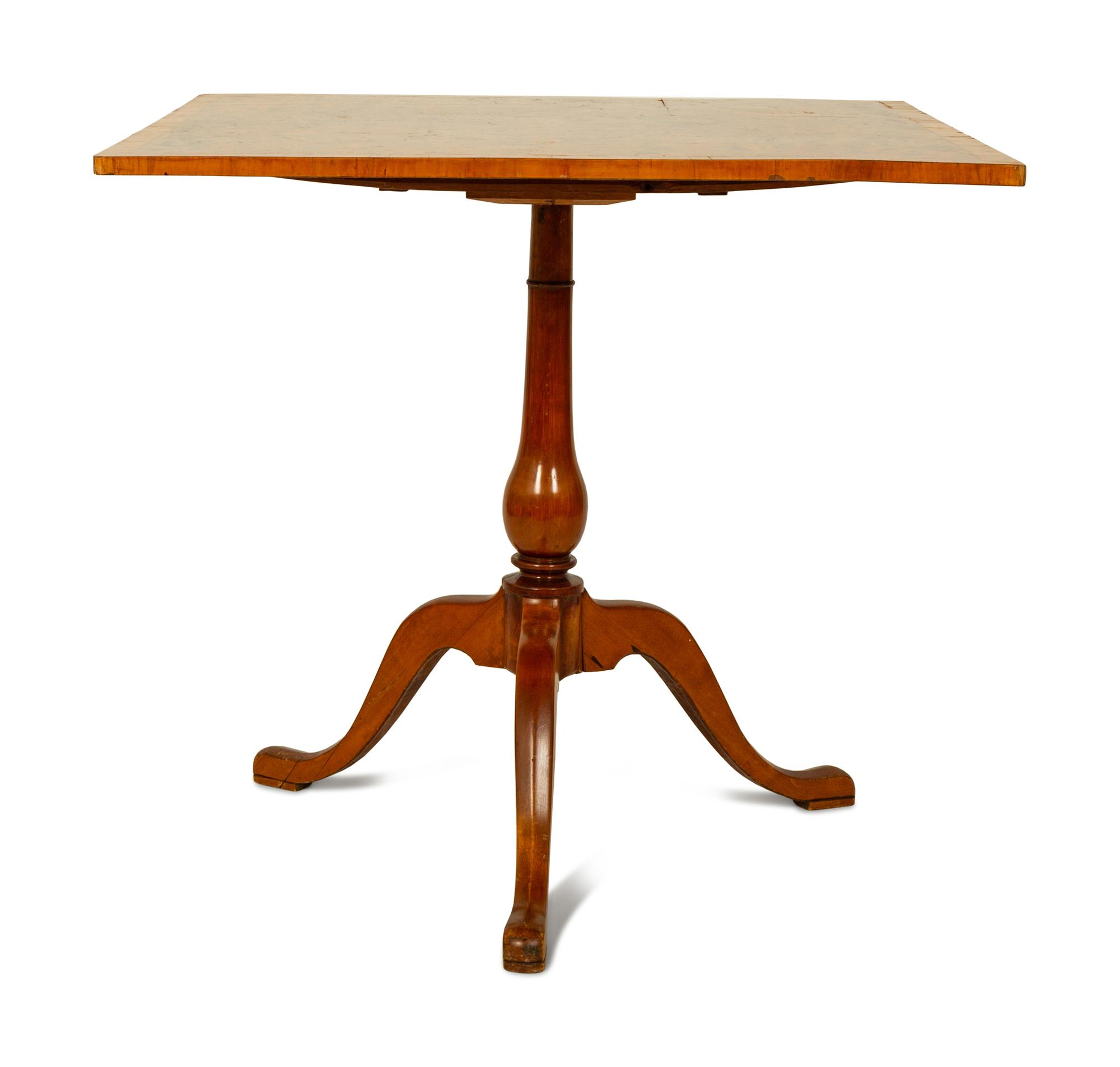 A Swedish Burl Wood Veneered Tilt Top Table — 19TH CENTURY