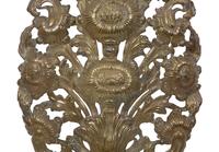 A Pair of Dutch Chased Brass Two-Light Sconces