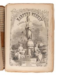 [CIVIL WAR]. Harper's Weekly . Bound volumes for 1862 and 1863. New York: Harper & Brothers.