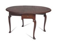 An Irish George II Mahogany Oval Drop-Leaf Table