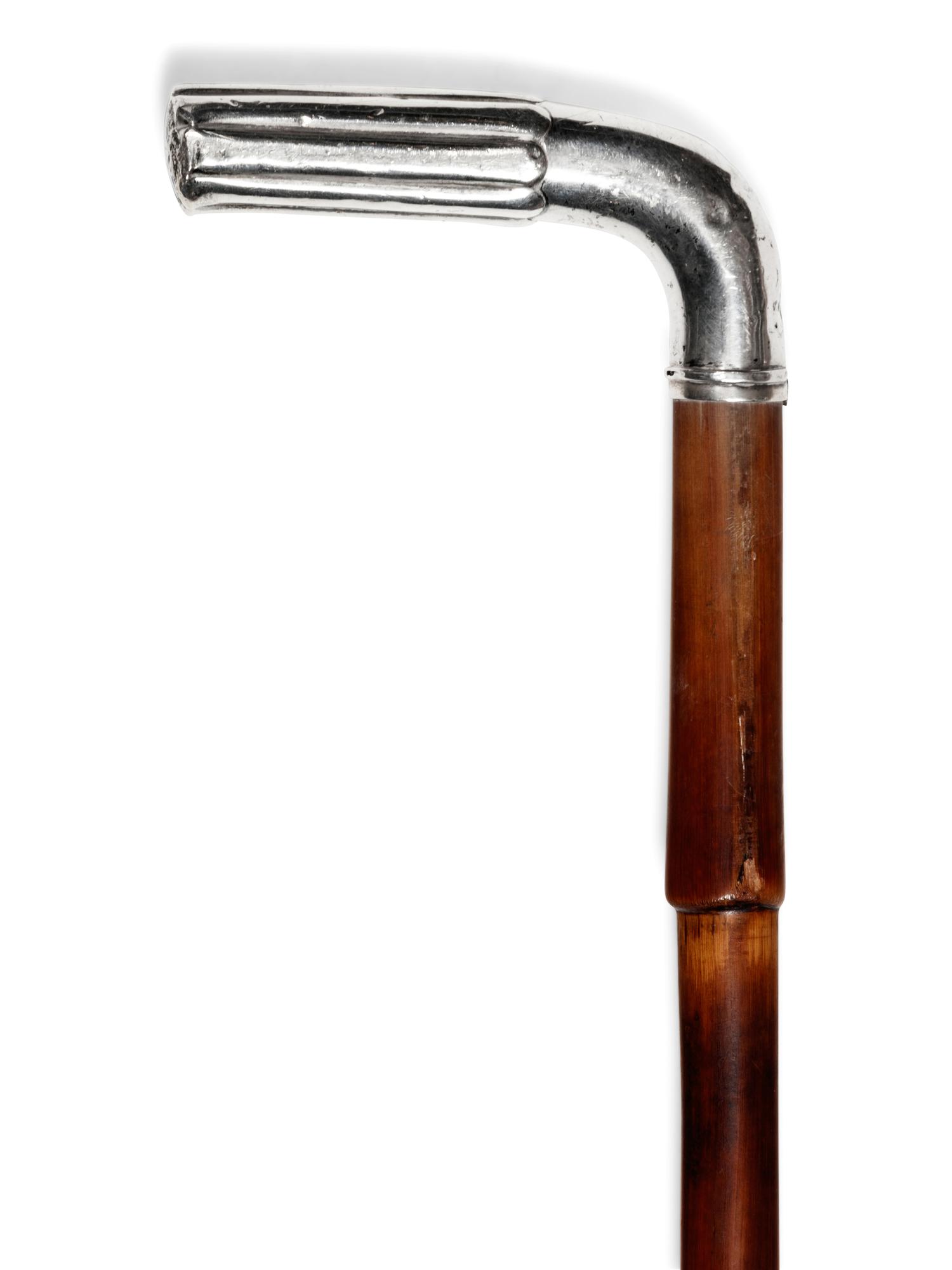 Two Continental SIlver-Mounted Malacca Walking Sticks