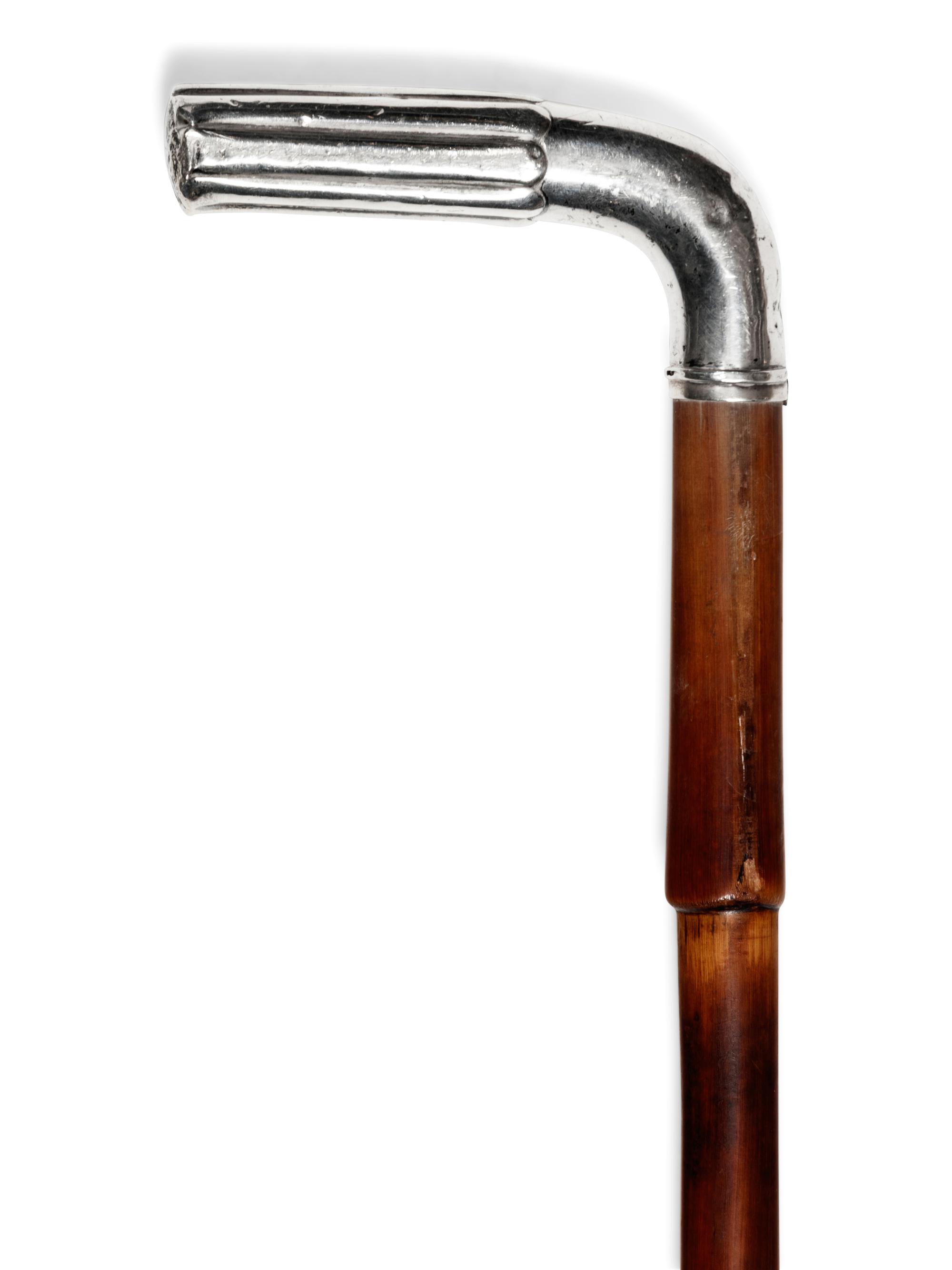 Two Continental SIlver-Mounted Malacca Walking Sticks