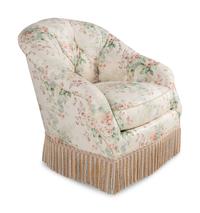 A Floral Chintz-Upholstered Lounge Chair and Ottoman