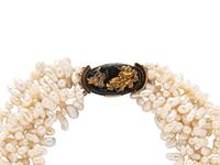 YELLOW GOLD AND KESHI PEARL TORSADE NECKLACE