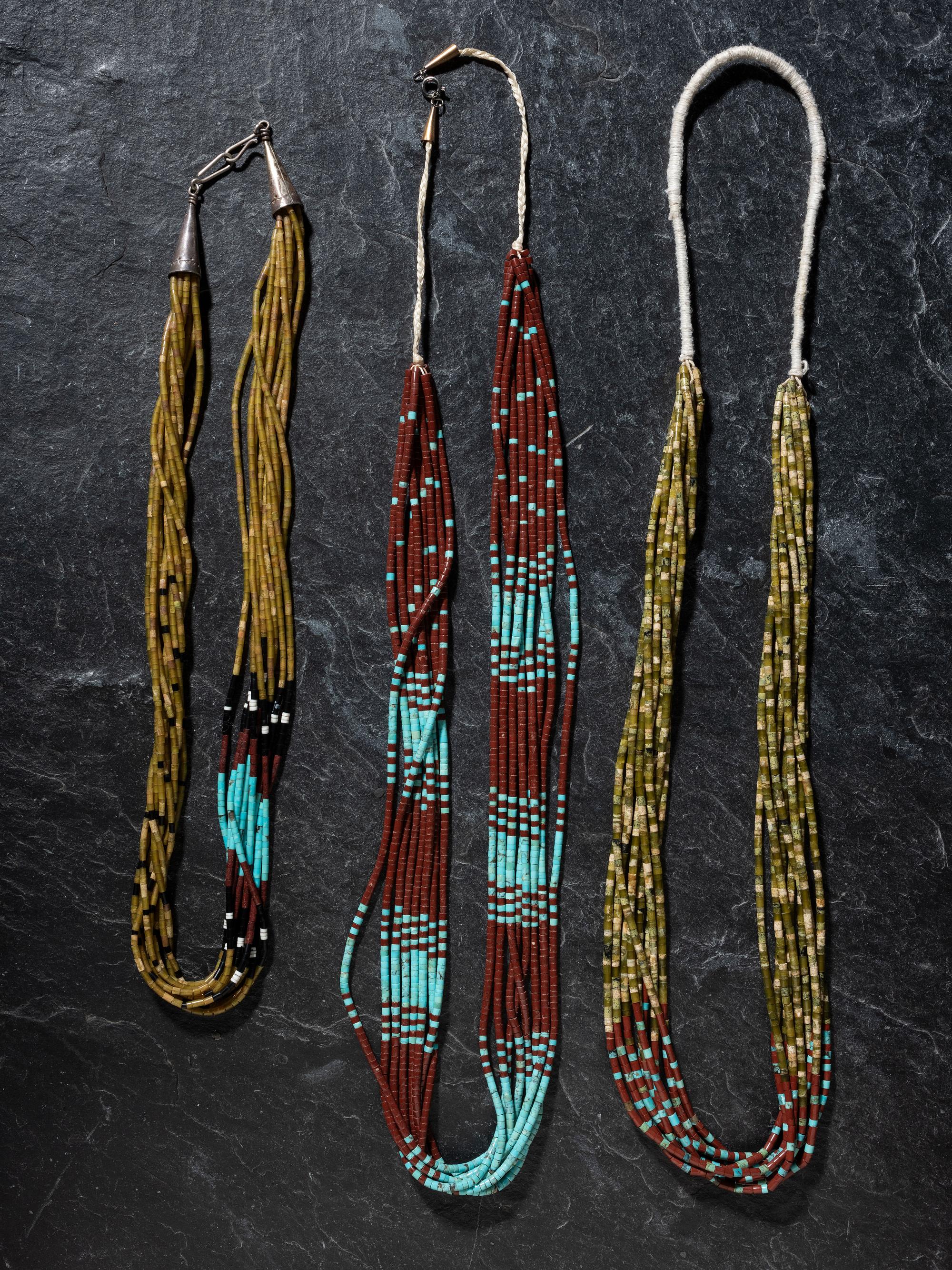 Three Multi-strand Pueblo Necklaces