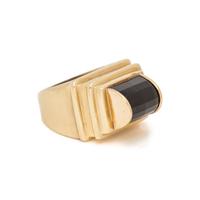 YELLOW GOLD AND GREEN TOURMALINE RING
