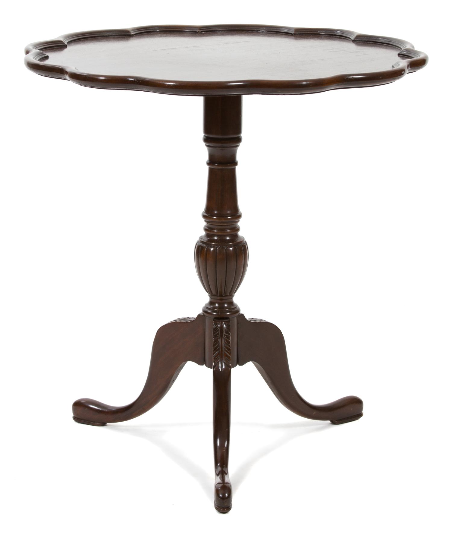 A Chippendale Style Mahogany Tea Table Height 27 x diameter 26 inches. — 20TH CENTURY