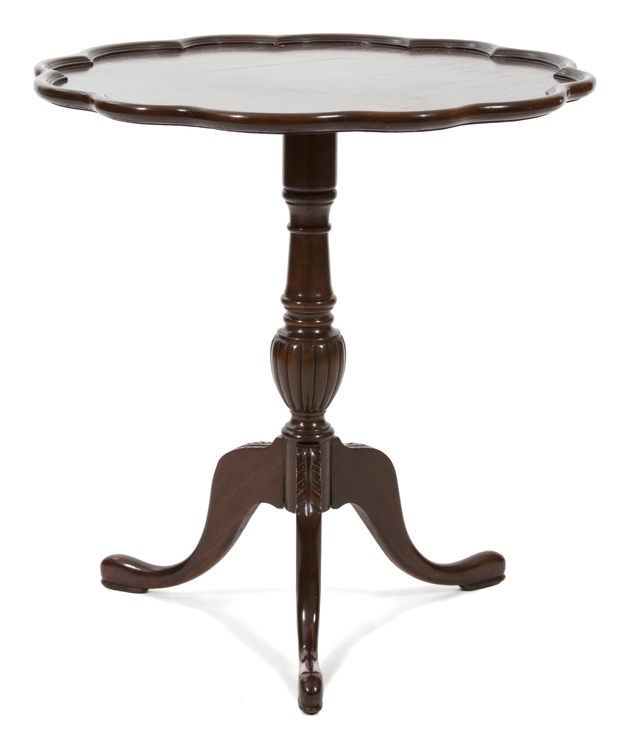 A Chippendale Style Mahogany Tea Table Height 27 x diameter 26 inches. — 20TH CENTURY
