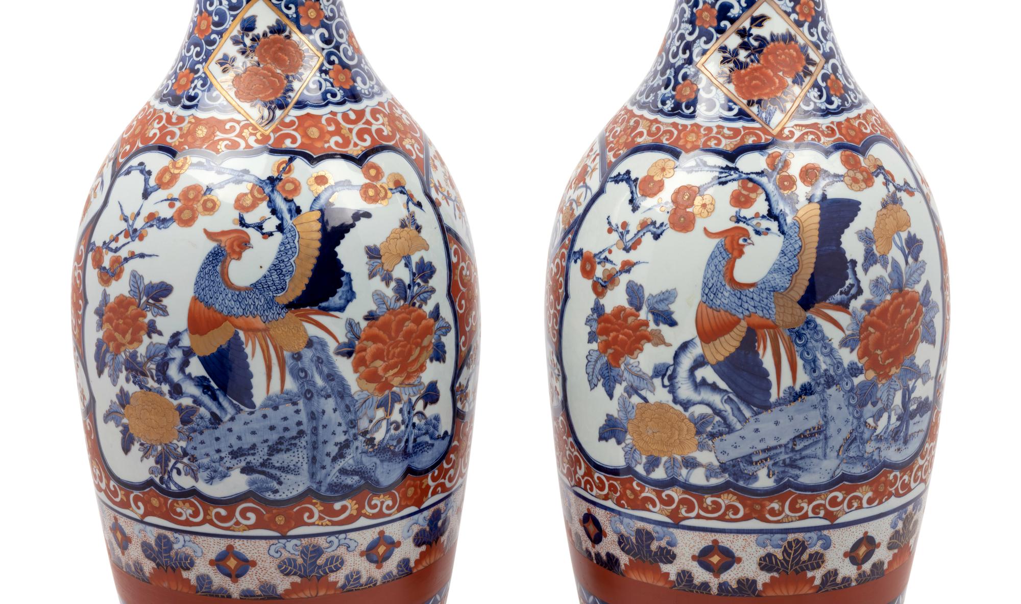 A Pair of Large Japanese Porcelain Vases
