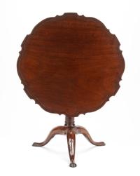 A Georgian Style Mahogany Tilt-Top Tea Table Height 28 x diameter of top 34 inches. — 19TH CENTURY