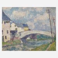 John Wells James (American, 1873-1951) Bridge Over Canal at New Hope