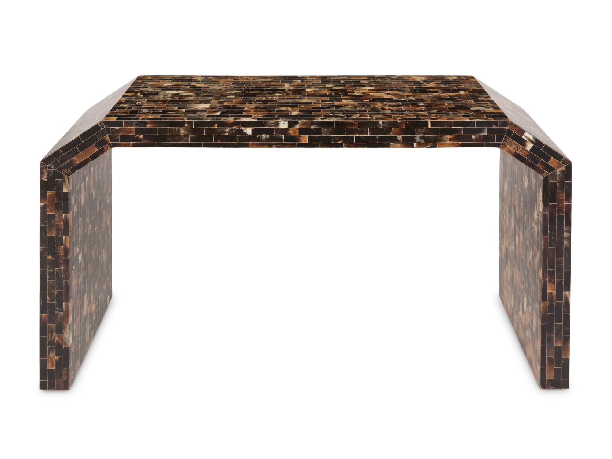 A Tessellated Horn Waterfall Console Table