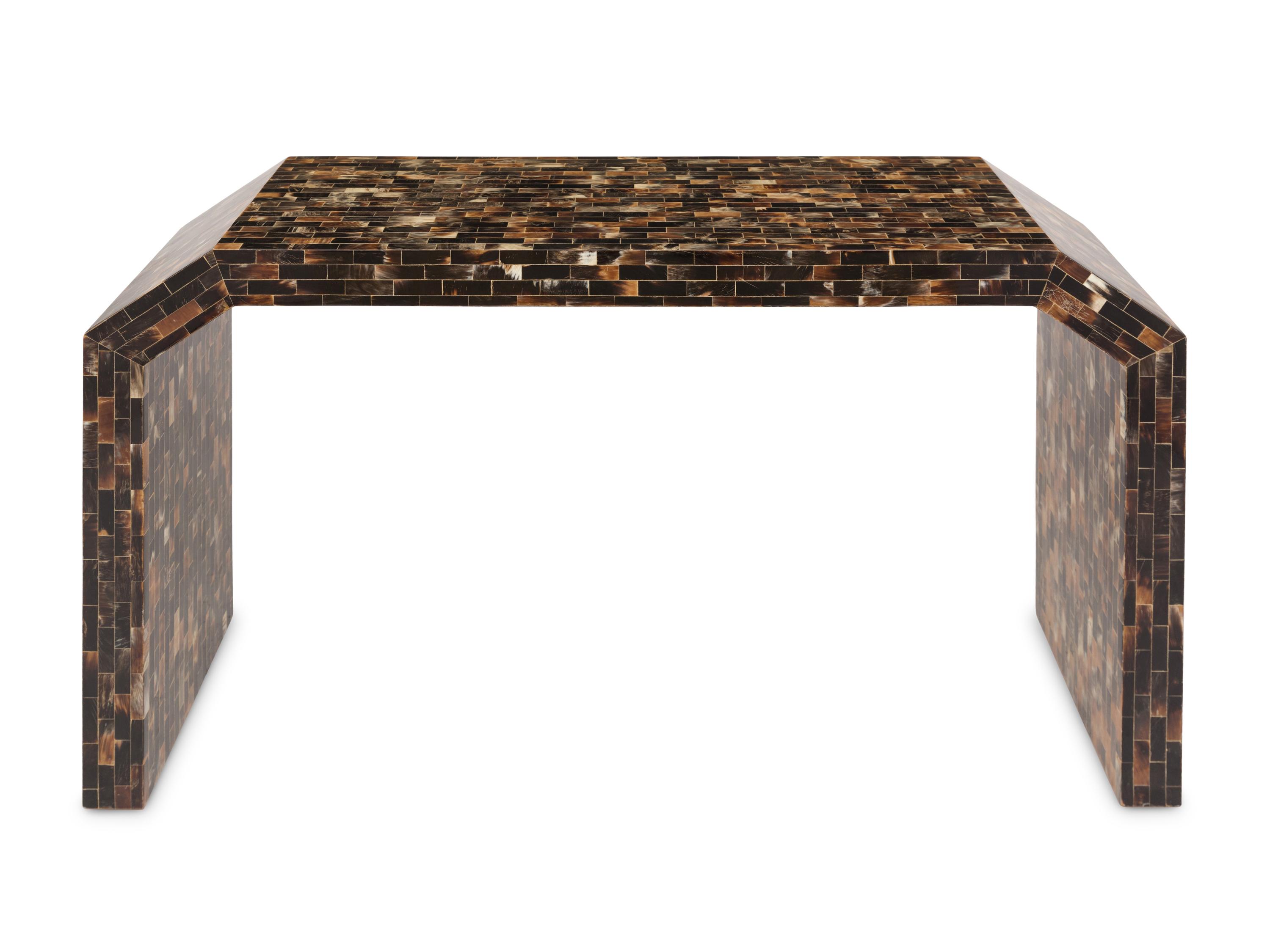 A Tessellated Horn Waterfall Console Table