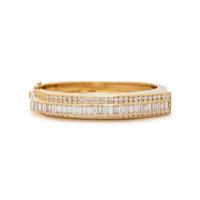CHARLES KRYPELL, YELLOW GOLD AND DIAMOND BANGLE BRACELET