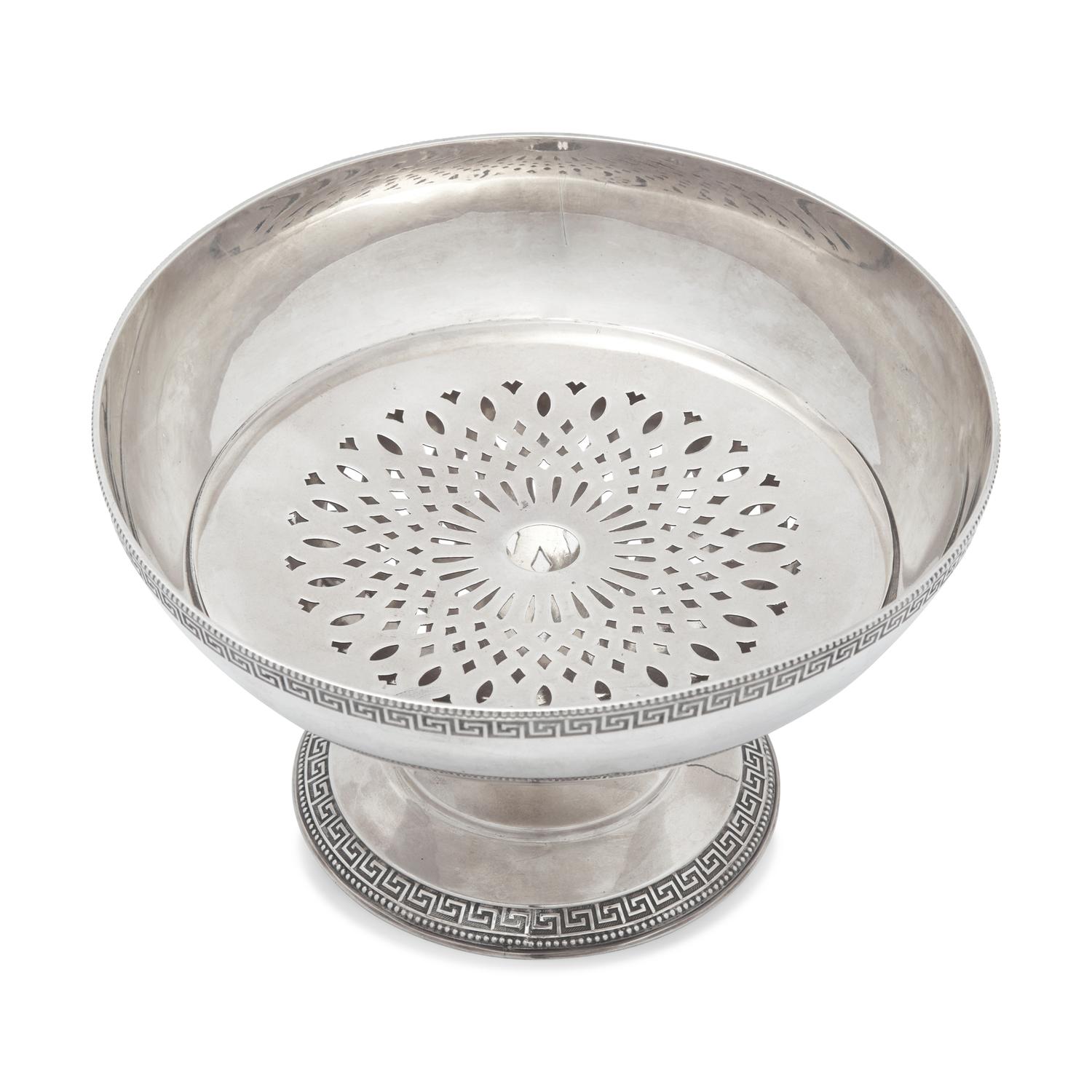 A Neoclassical Sterling Silver Ice Bowl with Pierced Drain