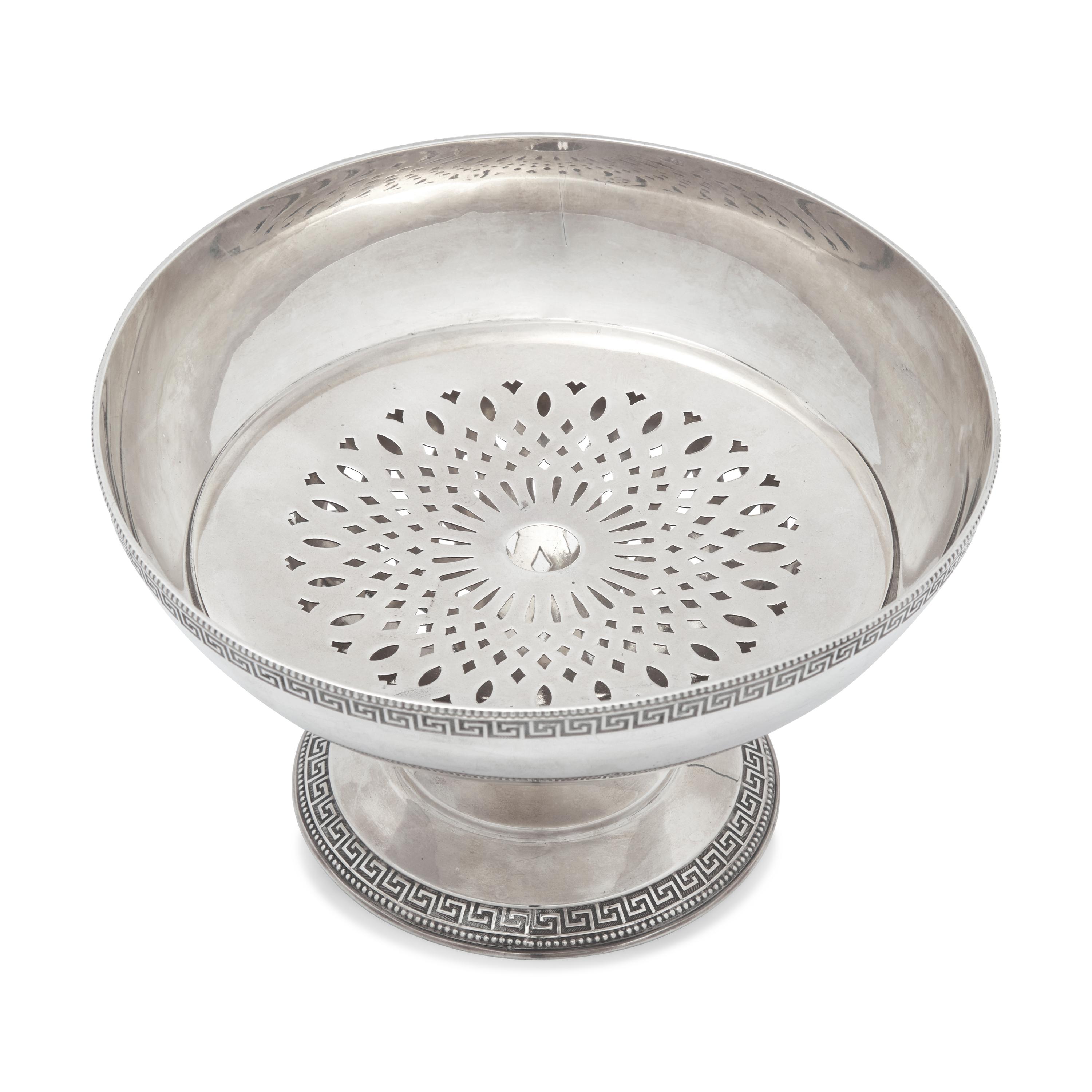 A Neoclassical Sterling Silver Ice Bowl with Pierced Drain