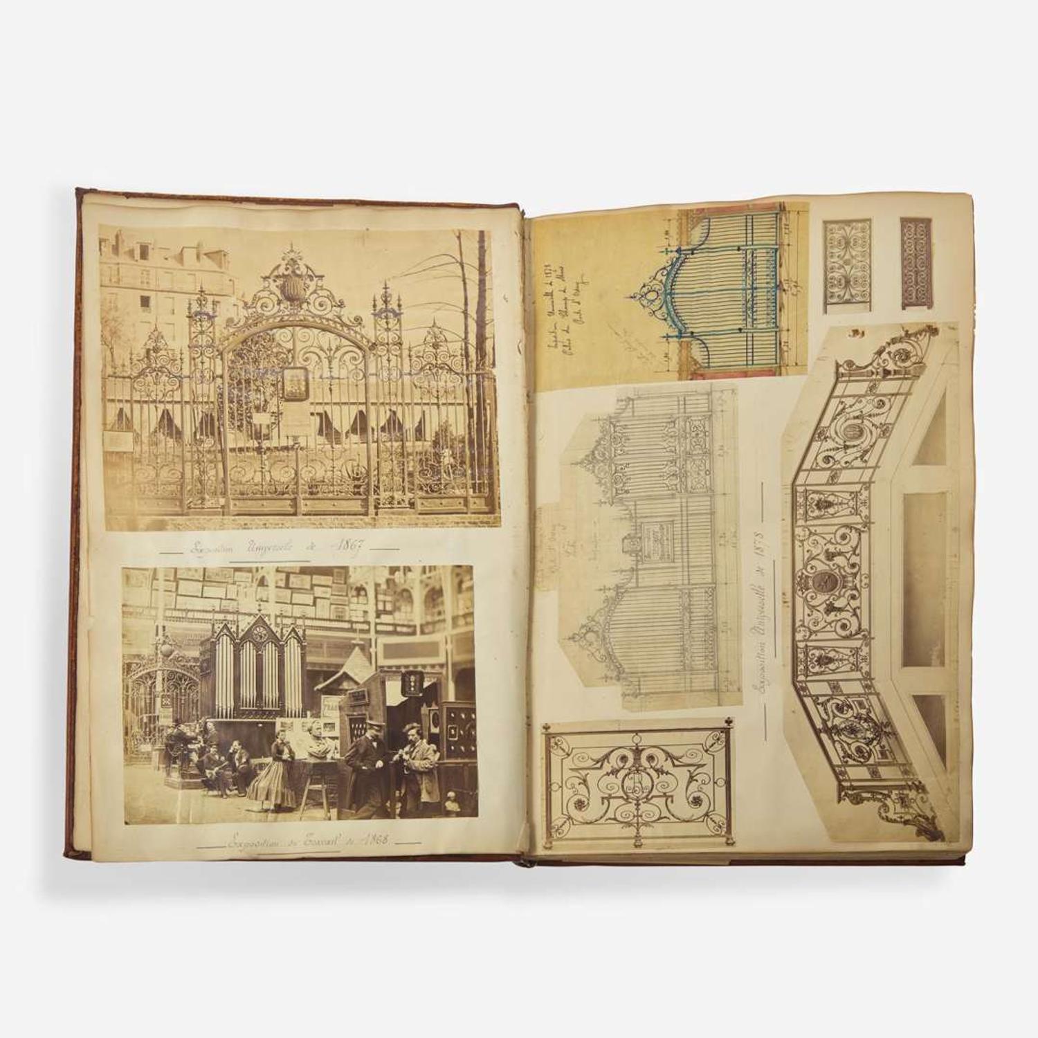 From the Library of Samuel Yellin Scrapbook of Second Empire and Belle Époque Ironwork, France, circa 1910