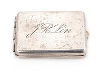 An American Silver Match Safe, Late 19th/Early 20th Century, the case with an engraved name, the inside with a paper label marked From
