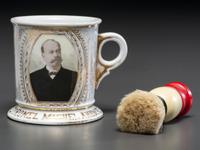 A Photographic Transfer Porcelain Shaving Mug Depicting Mexican Politician Coronel Miguel Ahumada