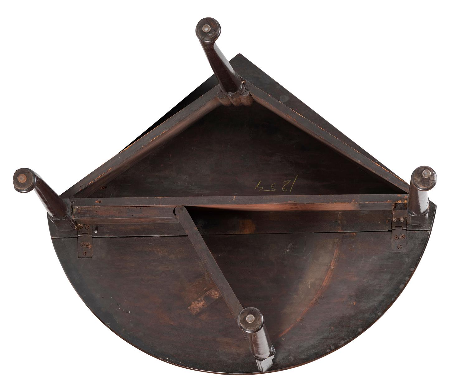 A George III Figured Mahogany Corner Drop-Leaf Table