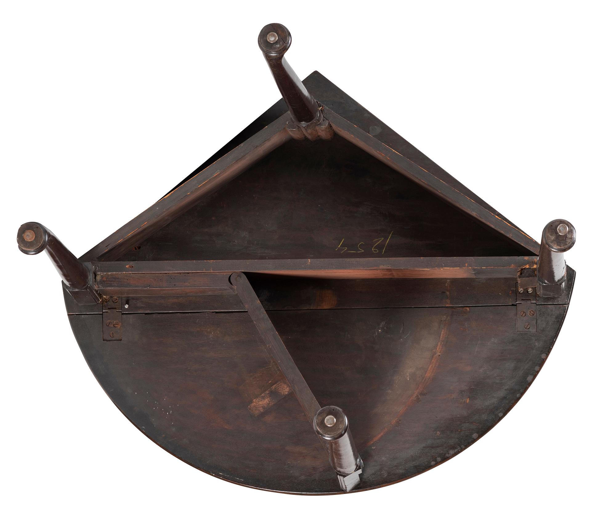 A George III Figured Mahogany Corner Drop-Leaf Table