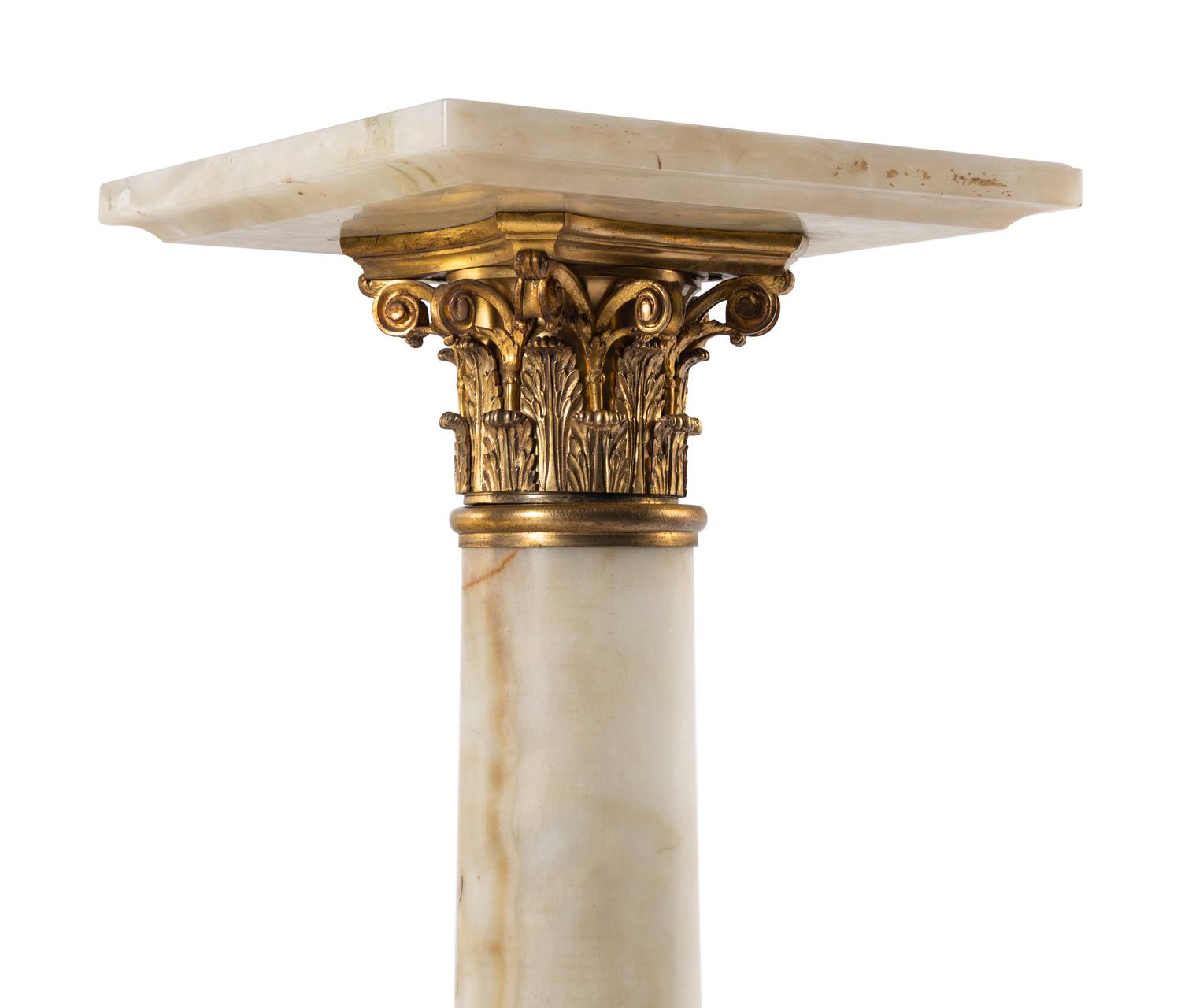 A Gilt Bronze Mounted Onyx Pedestal