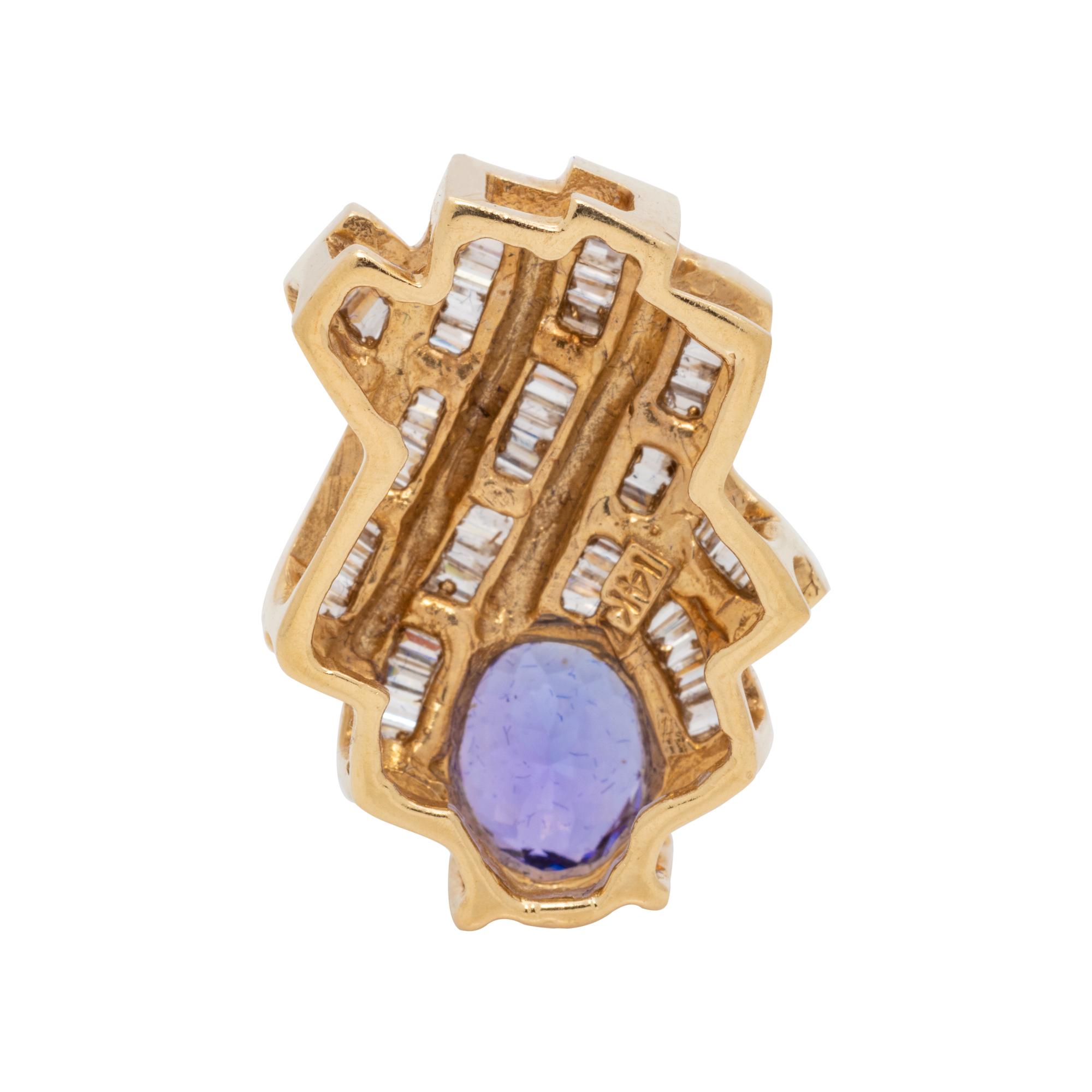 TANZANITE AND DIAMOND PENDANT