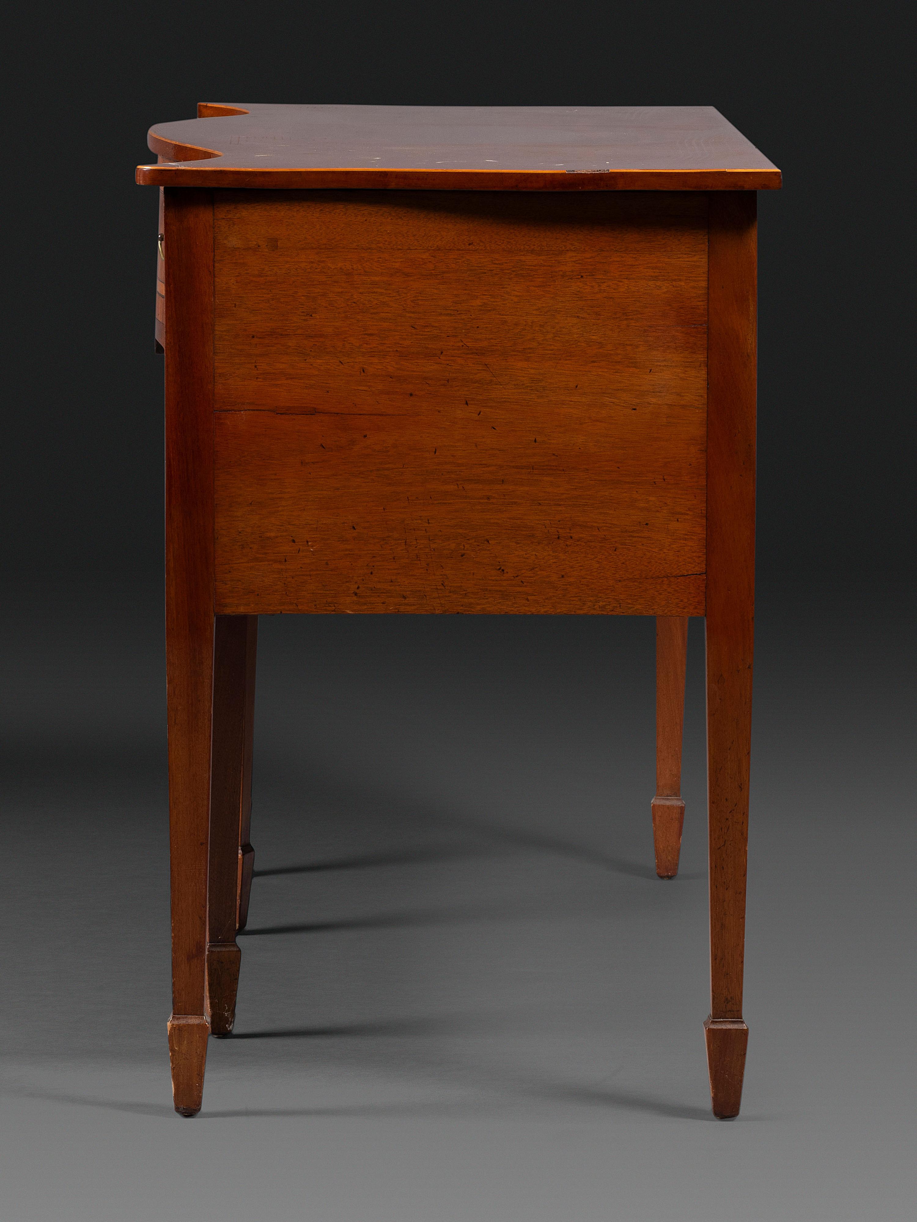 A Federal Inlaid Mahogany Serpentine Front Sideboard