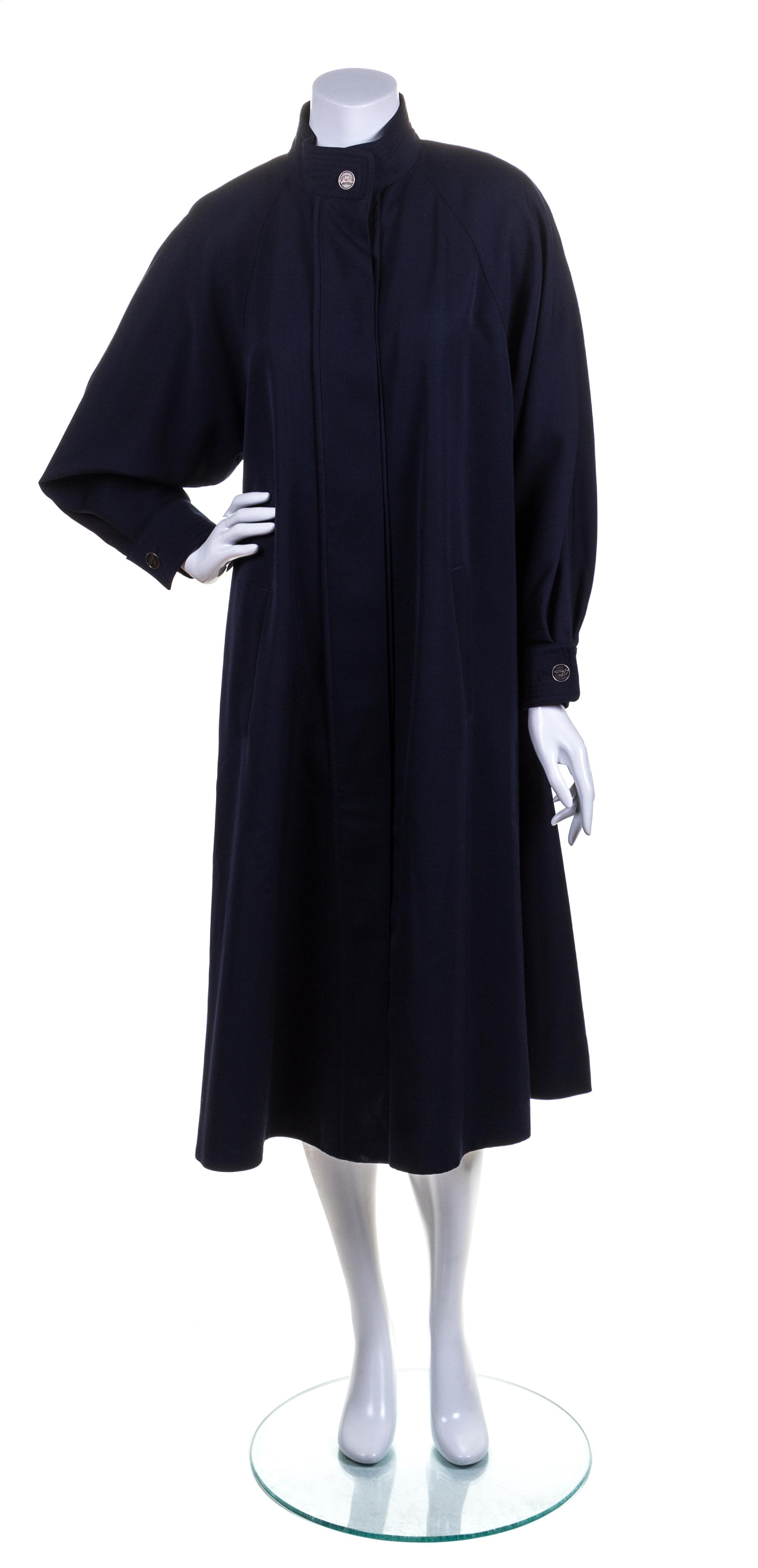 A Louis Feraud Navy Swing Coat, Size 40.